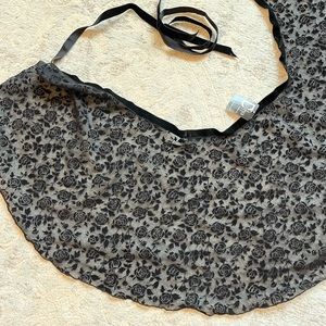 Dasha Designs Floral Black Velvet Wrap Skirt